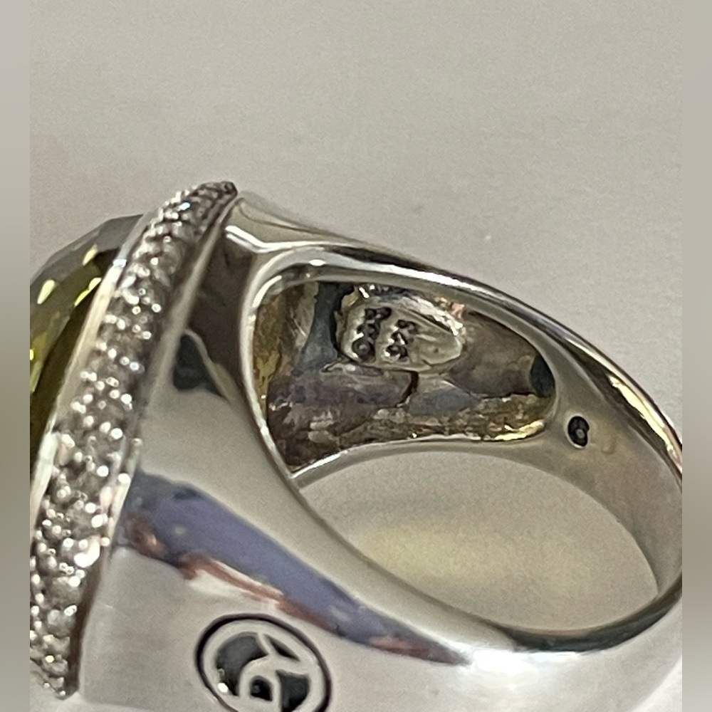 David Yurman, lemon citrine and diamond East West Signature Oval Ring size 6 1/2 - Picture 5 of 10
